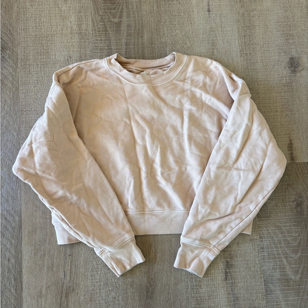 girlfriend collective oversized crop crew sweatshirt size XS